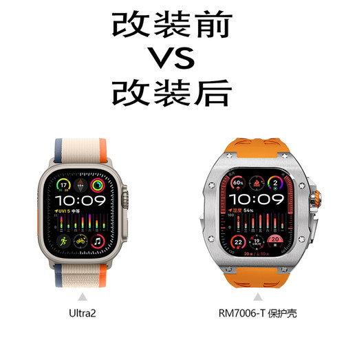 适用AppleWatch Ultra3碳纤维保护壳苹果手表一体表带iWatchUltra2代表壳全包防摔iWatch钛金属高级感改装 - 图0
