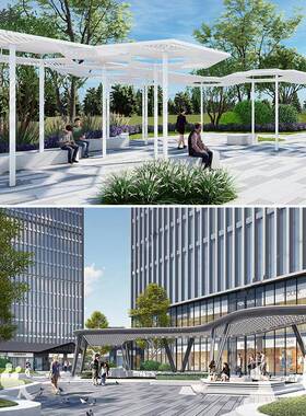 钢场结构景廊架公园广小观区不锈钢异型观景小品SW-L雕塑长廊凉亭