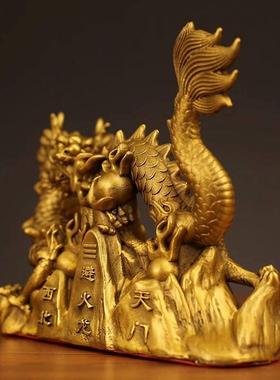 全黄铜避火龙瓶子家中厨房西北角火烧天门乾卦位招财装饰铜摆件