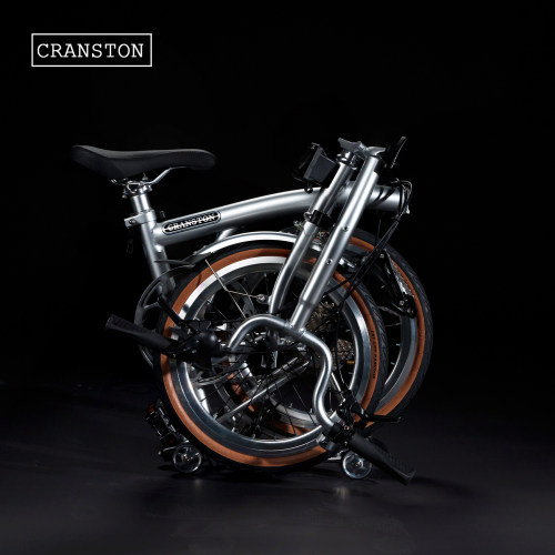 CRANSTON  R9三折叠成人超轻便携城市复古亲子小布折叠国布自行车 - 图0