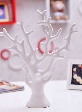 创意发财树珊瑚树家居饰品摆设陶瓷工艺品新房装饰摆饰结婚礼物