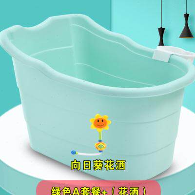 新款儿童浴桶加大号婴儿浴盆婴儿游泳桶加厚泡澡桶小孩洗澡桶家用 - 图1