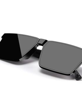 中单野眼镜2025新款板材方框高级感太阳眼镜男大脸开车专用高清太