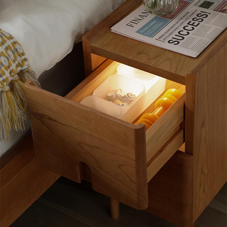 小户型全实木床头柜北欧橡木樱桃木25cm宽小尺寸卧室超窄储物柜20 - 图2