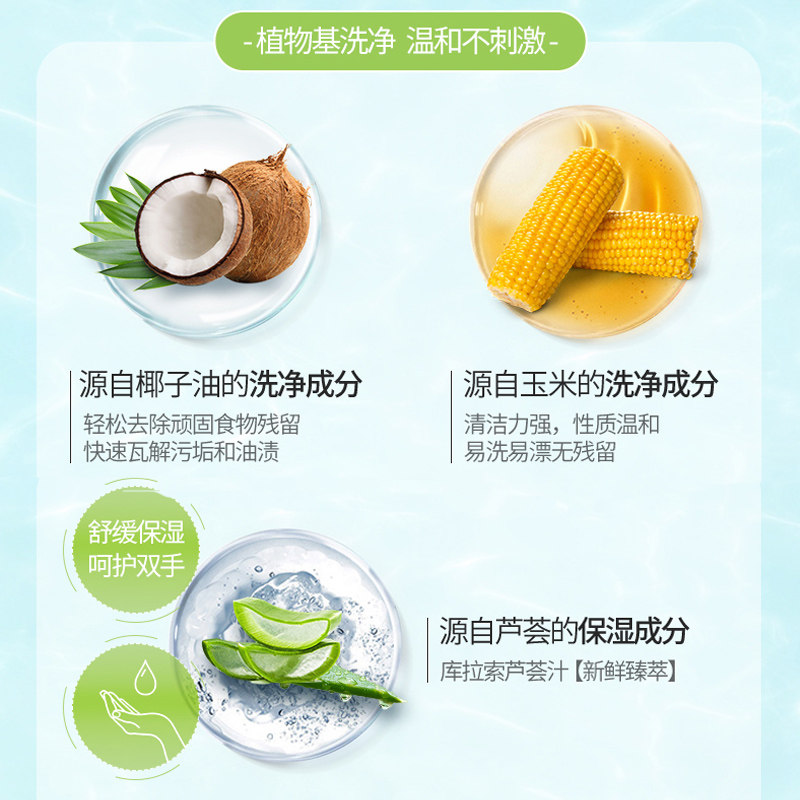 开米餐具净洗洁精洗碗液安全无添加A类婴童适用绿色食品级植萃,淘宝优惠券,粉丝福利购,淘宝优惠卷