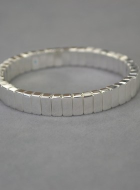 RA 镀金 银色小条  弹力手镯