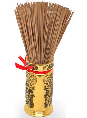 黄铜香筒供佛供奉财神香桶长香线香插香佛具用品佛堂装香摆件