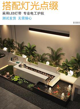 庭院不锈钢养鱼池造景假山喷泉阳台花园户室外水幕景观墙流水摆件