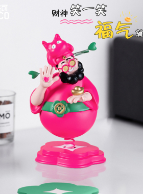 热销车载摆件四喜财神爷办公室工位桌面家用装饰品摇头汽车开业礼