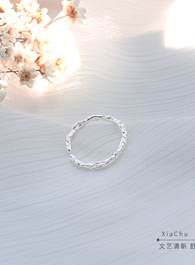 925纯银戒指女时尚个性小众设计网红蹦迪简约学生尾戒单身开口ins