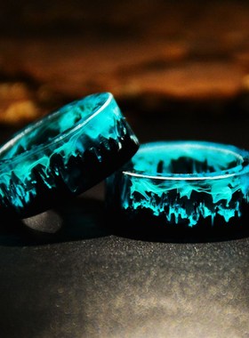 Blue Resin Ring Mountains Wooden Inside Magical World In A T