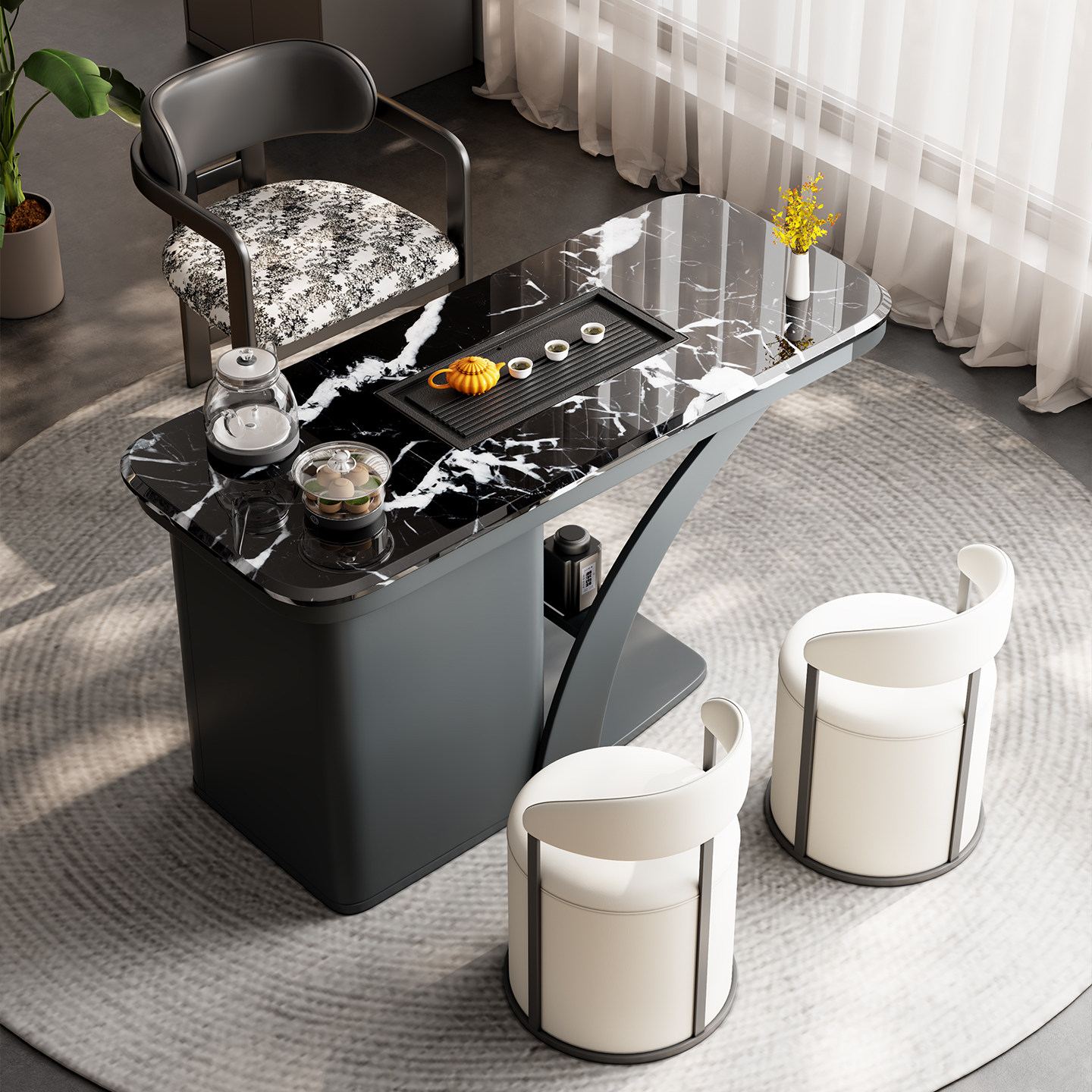 意式极简超晶石茶台轻奢现代高级感茶桌新款高端阳台小茶桌椅组合,淘宝优惠券,粉丝福利购,淘宝优惠卷