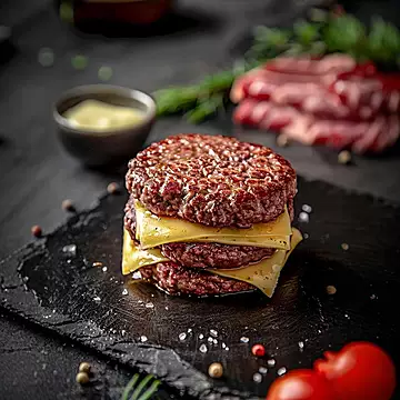 澳骄牛安格斯谷饲牛肉饼雪花新鲜牛肉堡[70元优惠券]-寻折猪