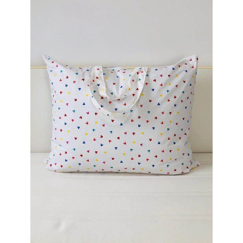 双层纯棉布艺收纳袋装被子衣服防尘包打包袋整理袋卡通妈咪手提包,淘宝优惠券,粉丝福利购,淘宝优惠卷