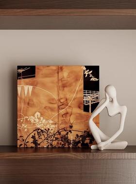 中世纪高端入口大厅，客厅，陈列柜，办公室，书房，书柜，软装饰