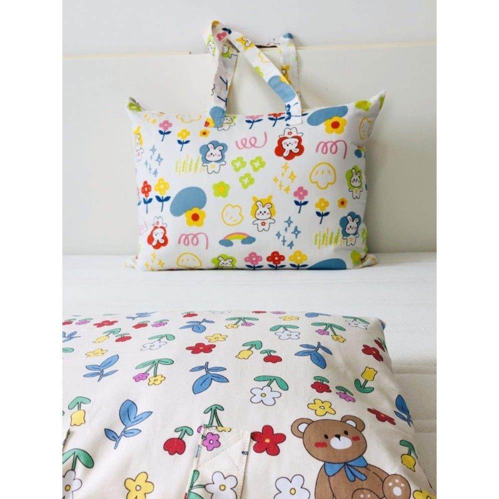双层纯棉布艺收纳袋装被子衣服防尘包打包袋整理袋卡通妈咪手提包,淘宝优惠券,粉丝福利购,淘宝优惠卷