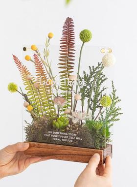 阿楹 玄关边几摆件洞洞板转角绿植办公桌电视柜设计师仿真花软装