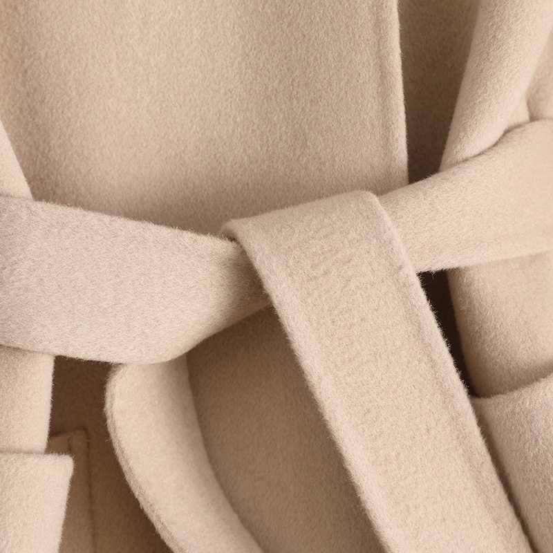 双面羊大衣女2024秋冬新款长款高级感小个子毛呢外套女