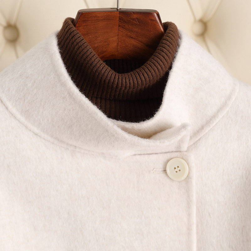 2024秋季新款双面羊毛外套名媛小香风白色高级感毛呢外套女小个子