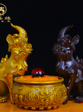 极速铜独角兽摆件纯铜矔疏谛听保平安家居客厅店铺装饰开业礼品铜