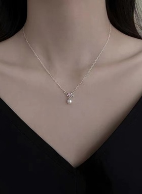 925镀银珍珠项炼小众设计高级感2023新款爆款锁骨链轻奢