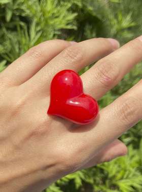 New personality love ring ins tendy fashion solid color love