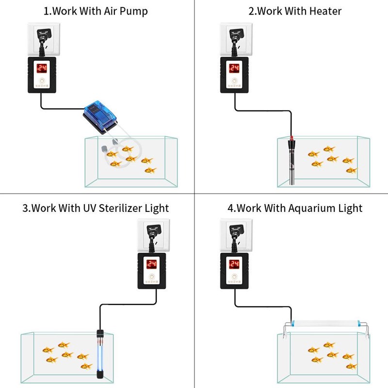 热销智能循环插头定时器水草灯水族灯氧气泵灯定时开关自动循环 - 图3