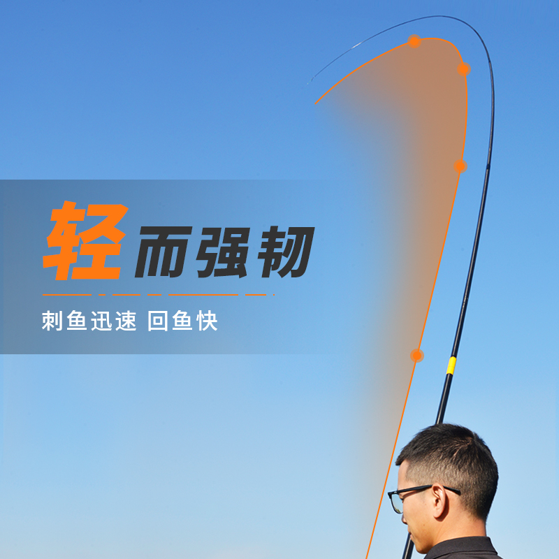 热销客友擒龙K5综合竿轻量版休闲野钓鱼竿手竿超轻超硬台钓竿28调 - 图1