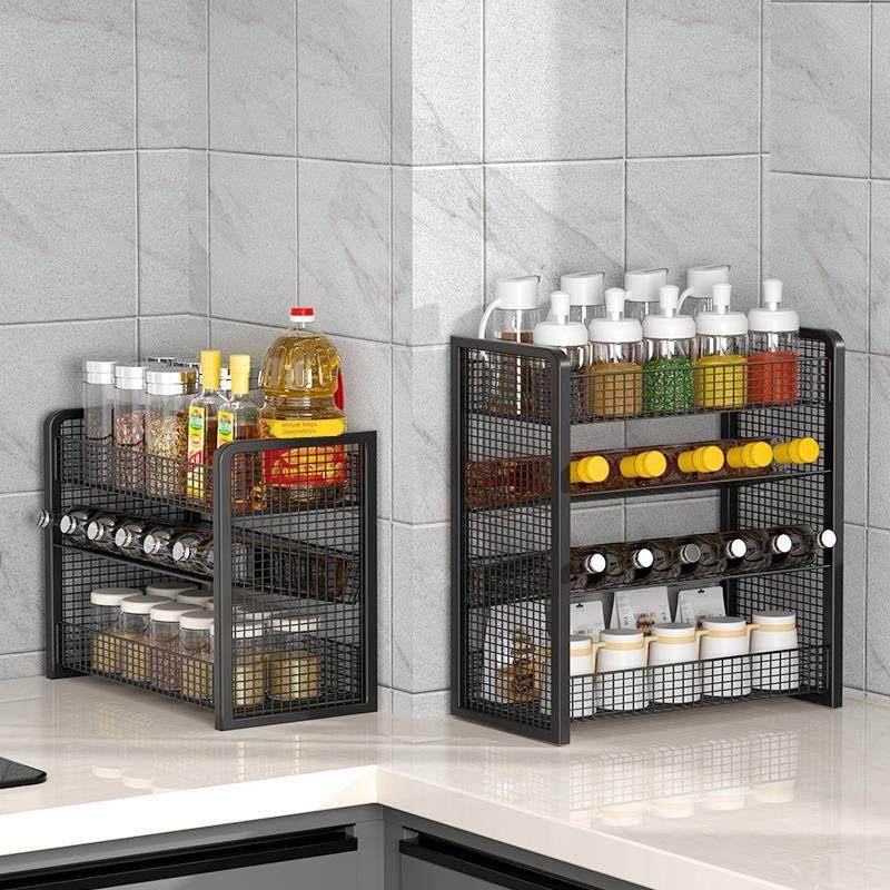 厨房调料置物架多层窄款斜放多功能台面酱醋角落收纳架调味料瓶罐,淘宝优惠券,粉丝福利购,淘宝优惠卷