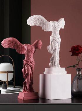 胜利女神雕像摆件北欧轻奢家居装饰品创意办公室电视柜雕塑艺术品