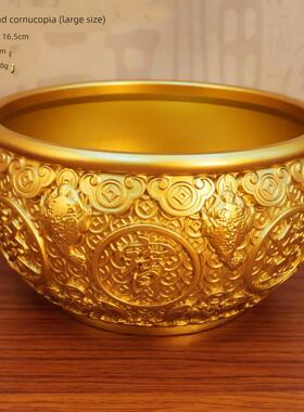 采购产品纯黄铜金蟾蜍聚宝盆饰品，吸引财富，家庭使用，客厅，办