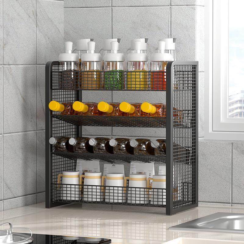 厨房调料置物架多层窄款斜放多功能台面酱醋角落收纳架调味料瓶罐,淘宝优惠券,粉丝福利购,淘宝优惠卷