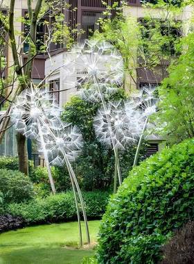 不锈钢蒲公英花仙雕金属镂空人子物xgc05040售楼坪处塑草绿化园林