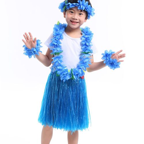 海草舞六一儿童夏威夷草裙舞演出服幼儿园舞蹈套装裙子环保道具服 - 图3