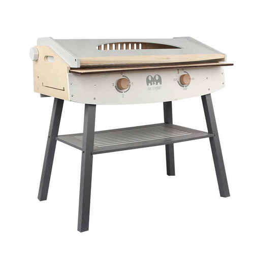 极速Gourmet Grill and Shish Kabob Wooden Play Kitchen - 图1