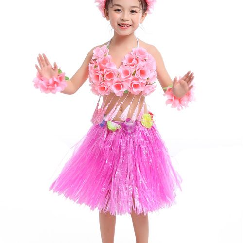 海草舞六一儿童夏威夷草裙舞演出服幼儿园舞蹈套装裙子环保道具服 - 图1