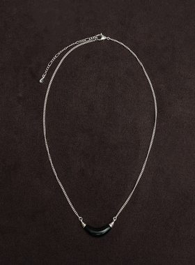 OLIO E ACETO油醋汁·OUDE WAAG 合作系列 月牙吊坠项链 黑白牛角