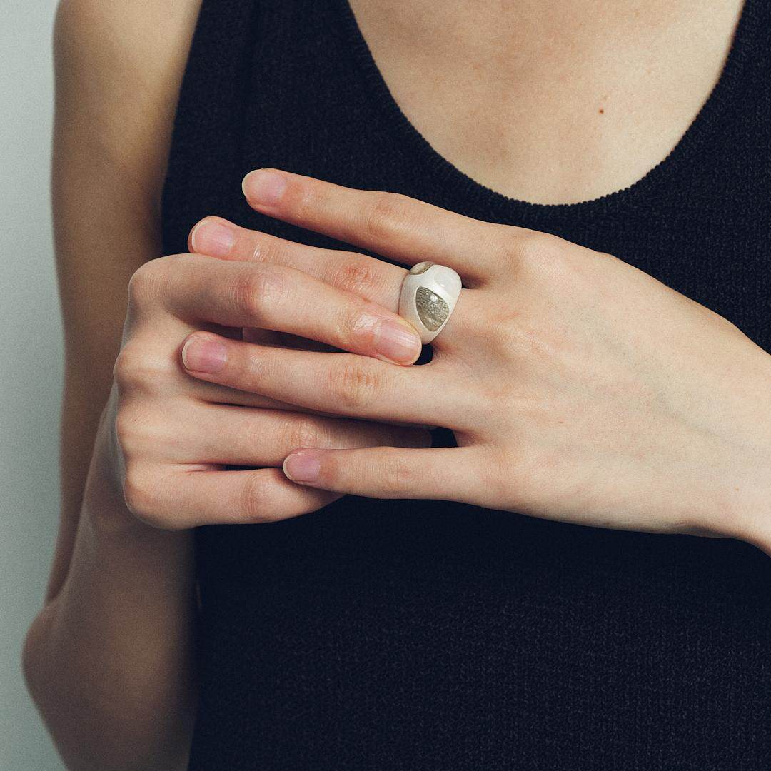 OLIOEACETO sterling silver stone ring