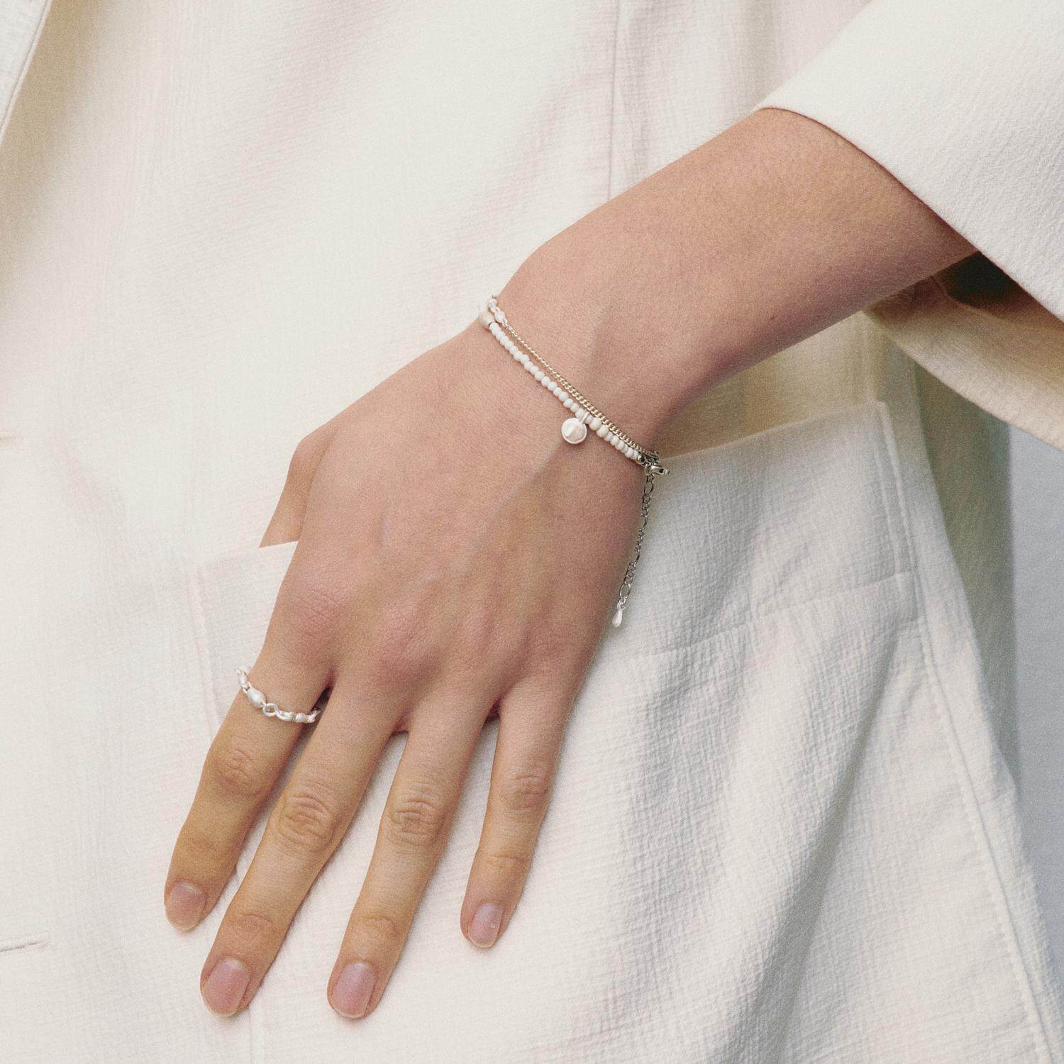 OLIOEACETO sterling silver particle ring