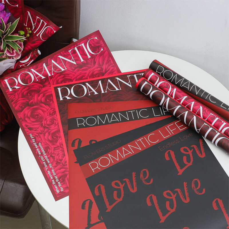 精品520七夕节礼物包装纸礼品包花纸鲜花装饰纸diy花店材料包邮