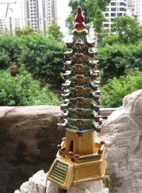 陶瓷文昌塔13层九9十三层办公室书房家居摆件鱼缸假山造景装饰品