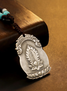 纯银千手观音吊坠鼠本命年守护神时尚复古情侣款项链民族风