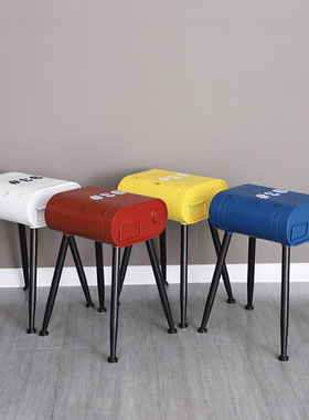 极速复古汽油桶工业风酒吧咖啡厅椅子怀旧做旧装饰品铁艺油箱凳子