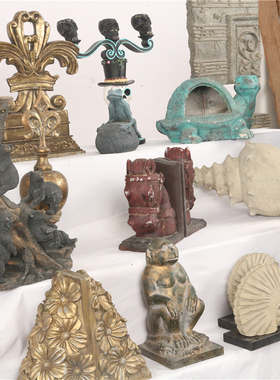 欧美工艺复古风做旧书房树脂书挡桌面摆件民宿客厅动物创意装饰品