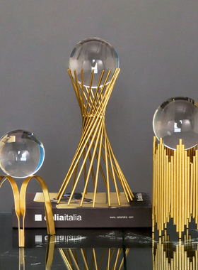 承颜北欧轻奢玻璃水晶球摆件家居客厅电视酒柜装饰品办公室书桌工