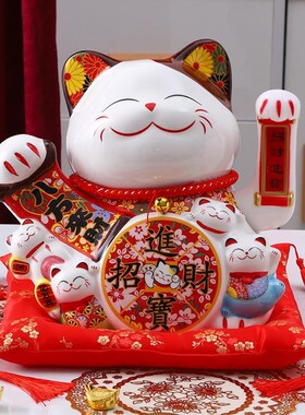 好货招财猫摆件摇手大小电动摇手店铺开业家用前台客厅自动招手发