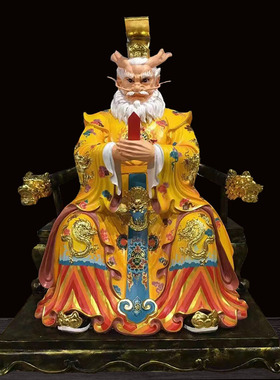 好货纯手工汽车漆彩绘五台山龙五爷佛像广济龙王像铜雕木雕脱胎可