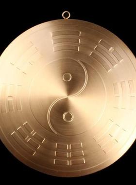 黄铜彩绘圆形山海镇挂件室外室内室外摆件山海图八卦镜凸镜挂饰