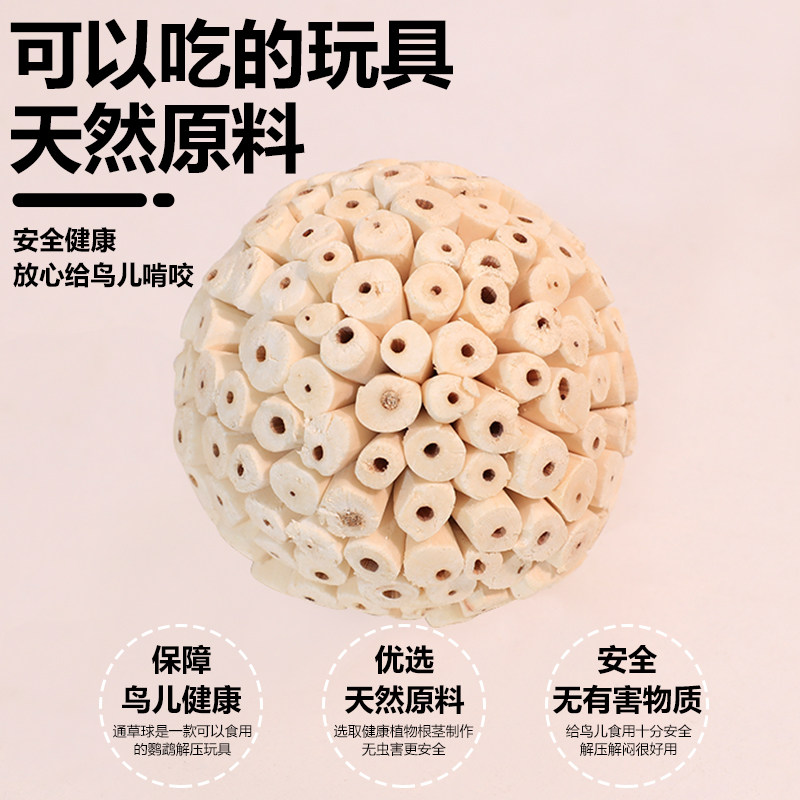 鹦鹉通草球解闷自嗨玩具趣味解压啃咬鸟玩具虎皮牡丹益智玩耍磨嘴,淘宝优惠券,粉丝福利购,淘宝优惠卷