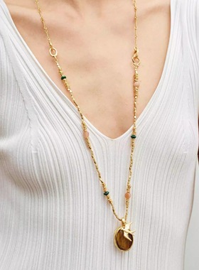 Tender SocietyVoyage度假系列双面天然石飞燕吊坠长项链毛衣链